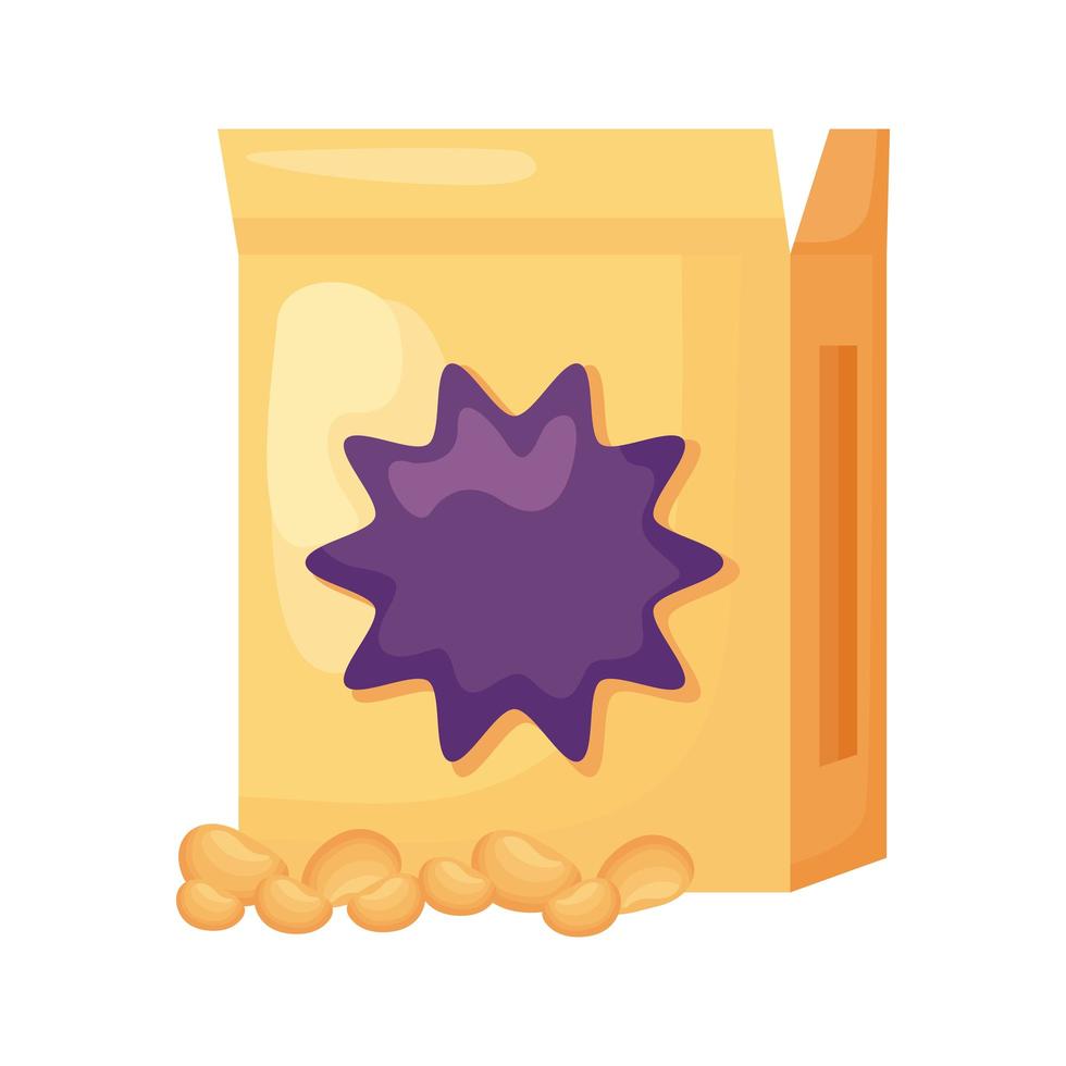 icône de style détaillé de sac de cacahuètes vecteur