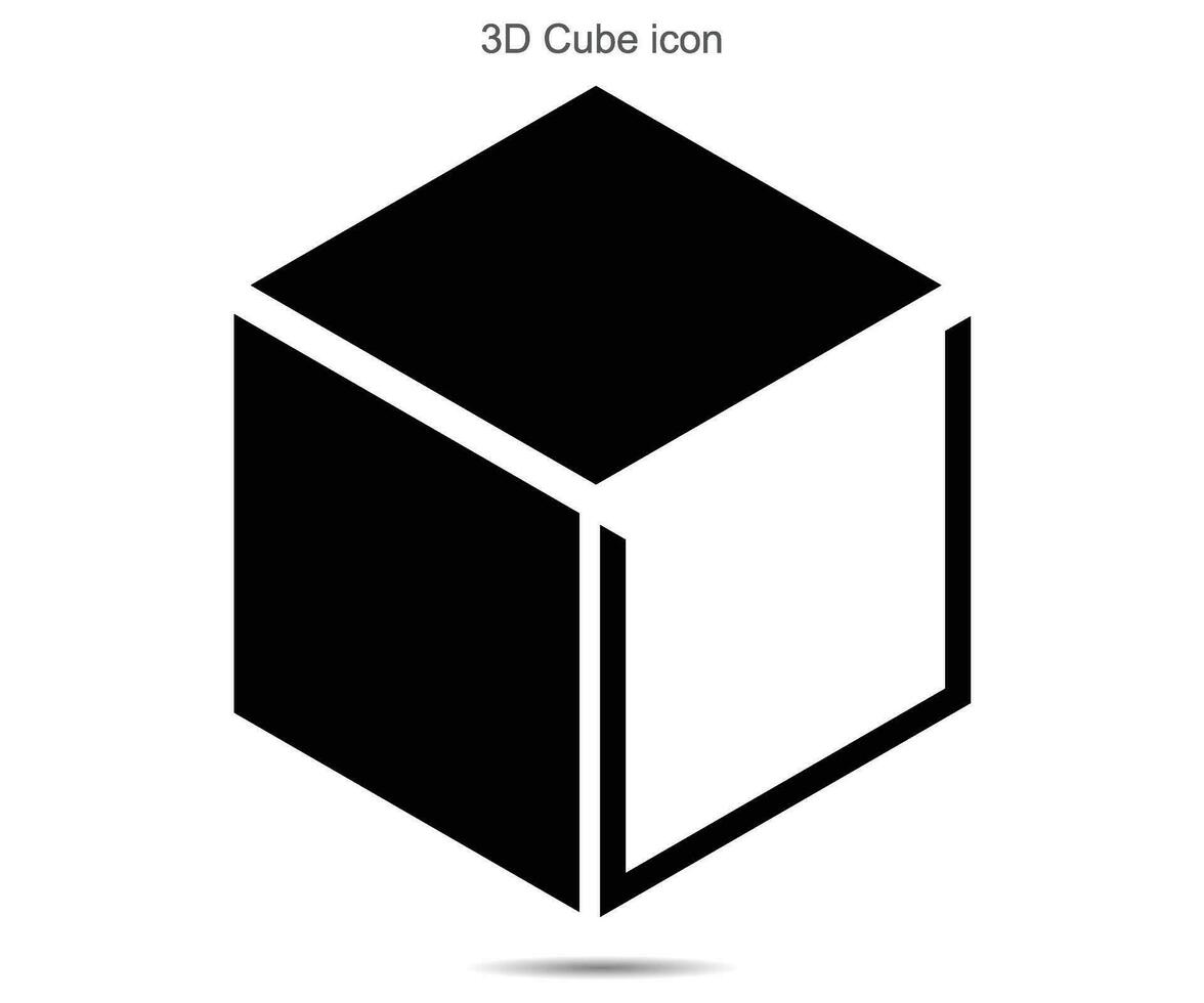 3d cube icône, vecteur illustration