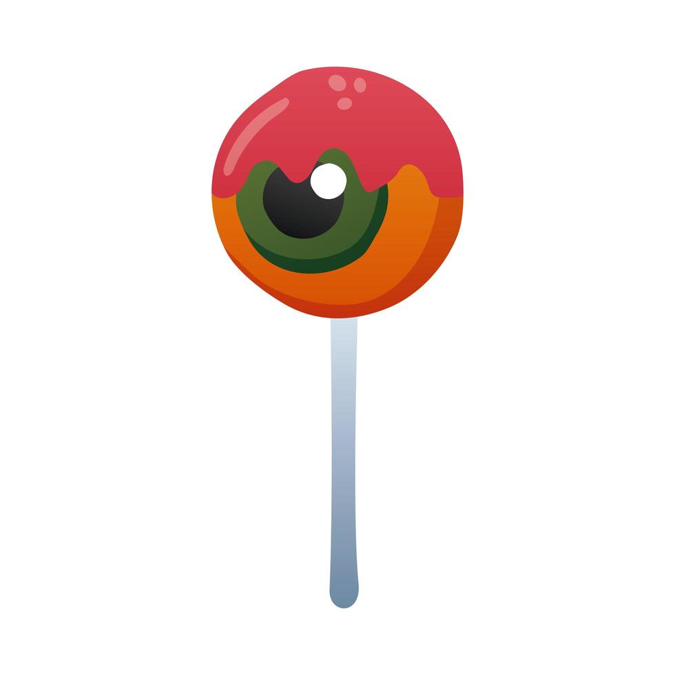 icône de style dégradé halloween sweet lollipop eye vecteur