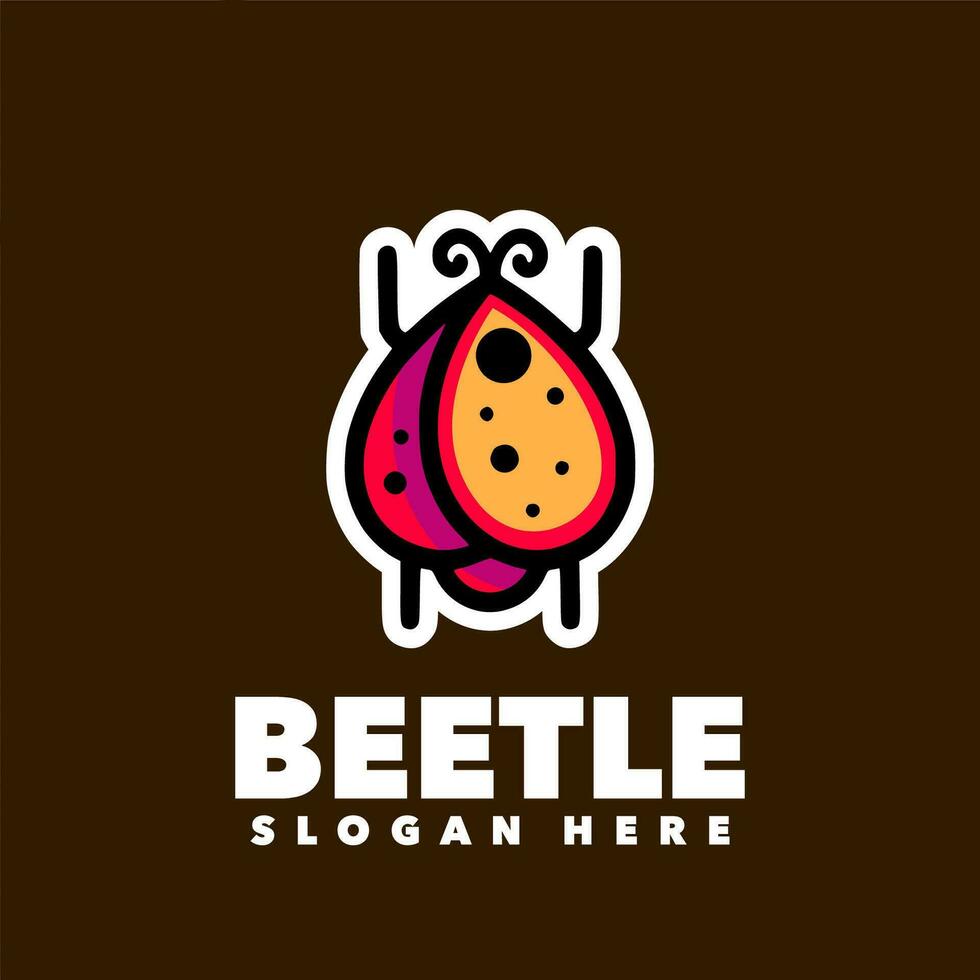 mignonne scarabée logo vecteur