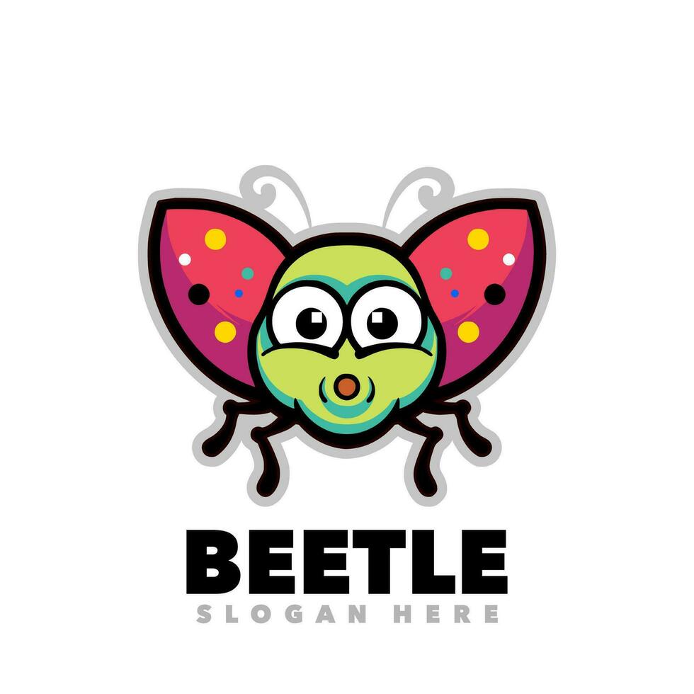 scarabée mascotte dessin animé vecteur