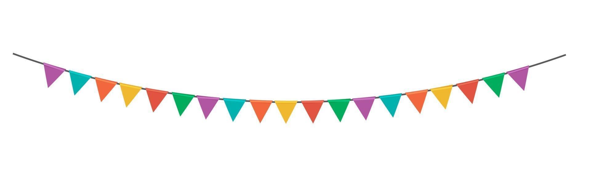 bannière avec guirlande de drapeaux et de rubans fond de fête de vacances  pour le carnaval de fête d'anniversaire 2449775 Art vectoriel chez Vecteezy