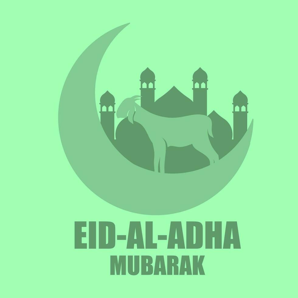 eid Al adha vecteur illustration pour Islam culture. qurban conception de chèvre et mosquée pour eid Al adha moubarak. islamique conception de qurban pour Al adha un événement fête dans musulman culture et Islam religion