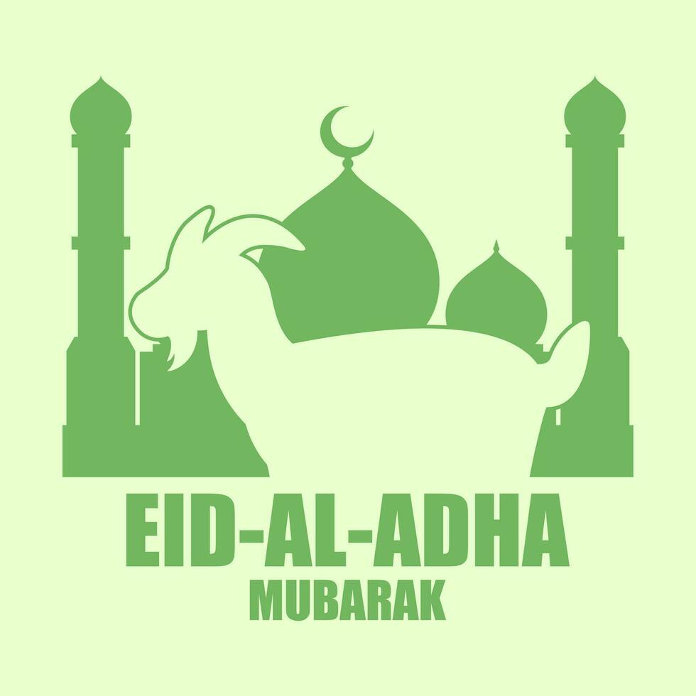 eid Al adha vecteur illustration pour Islam culture. qurban conception de chèvre et mosquée pour eid Al adha moubarak. islamique conception de qurban pour Al adha un événement fête dans musulman culture et Islam religion