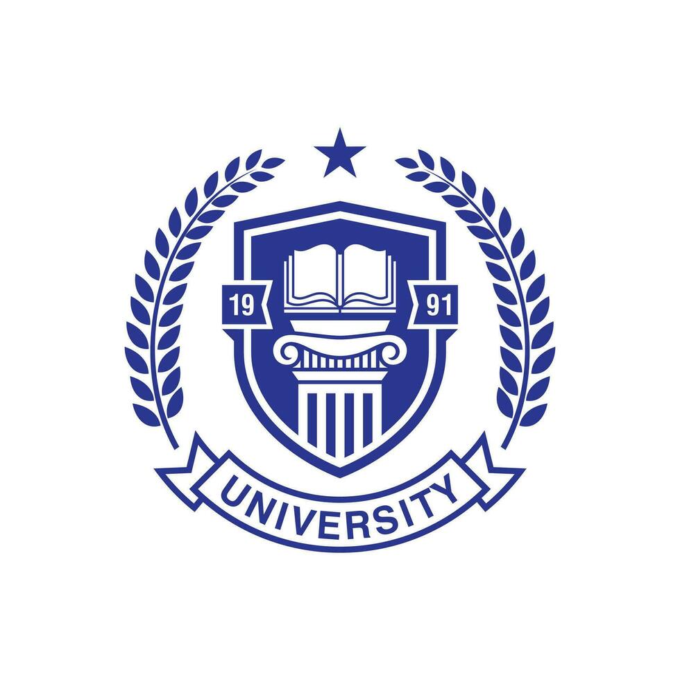 éducation badge logo conception. Université haute école emblème. vecteur logo modèle