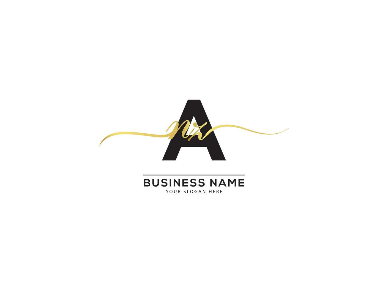 minimaliste anz luxe Signature logo lettre vecteur art