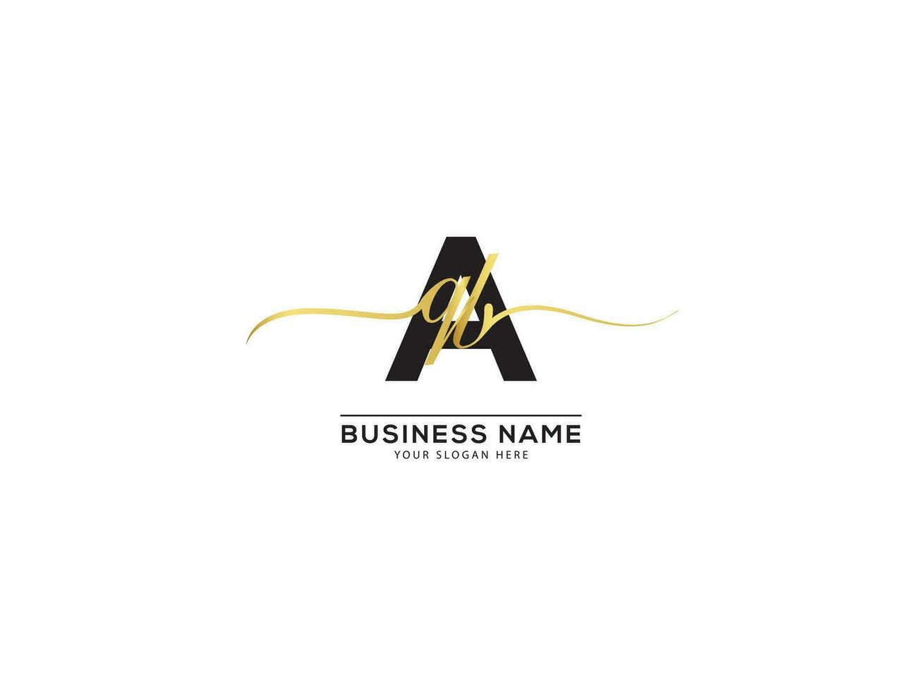 Signature lettre aqb logo conception pour luxe magasin vecteur