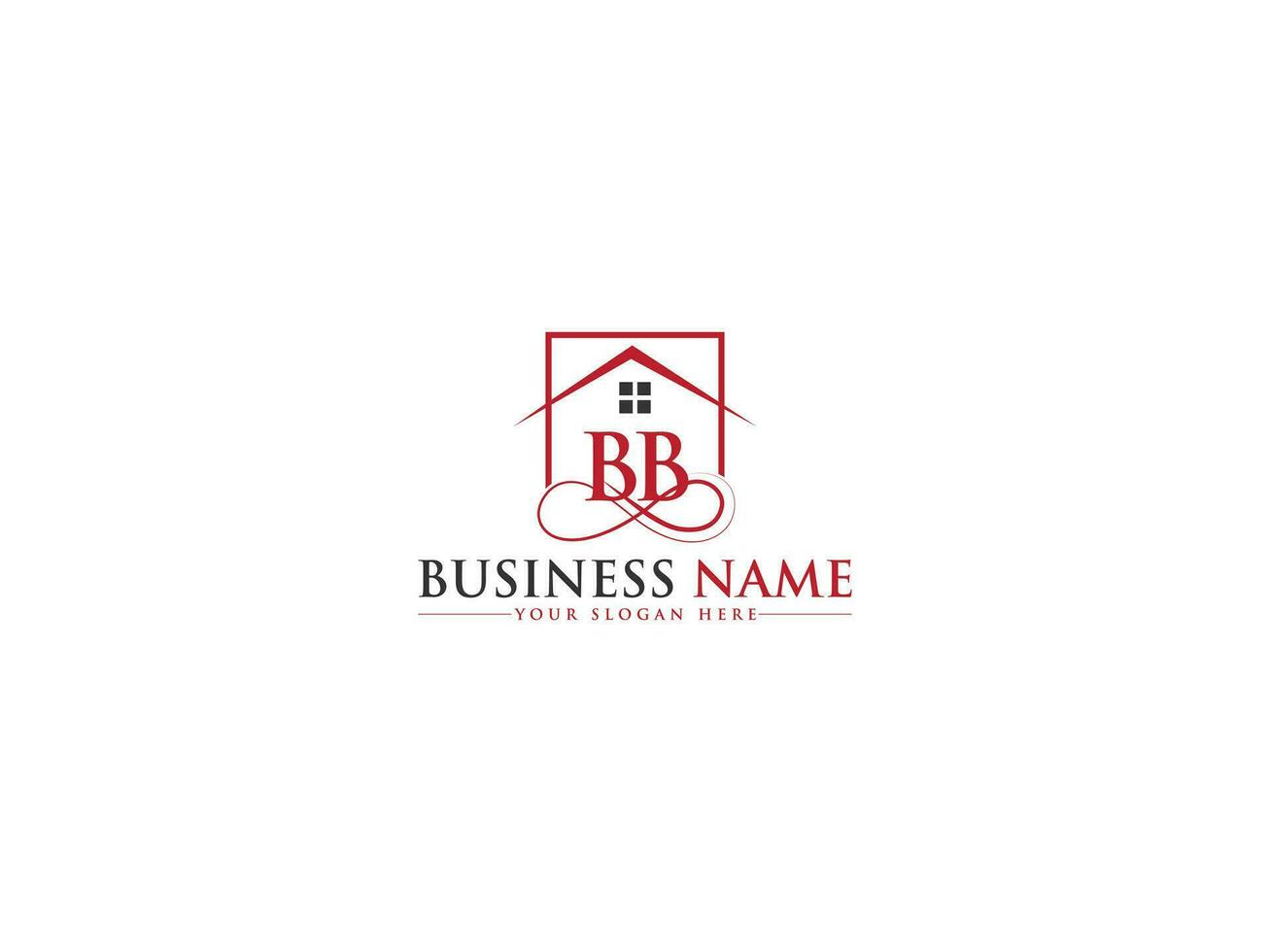 initiale réel biens bb bâtiment logo, typographie maison bb logo lettre vecteur
