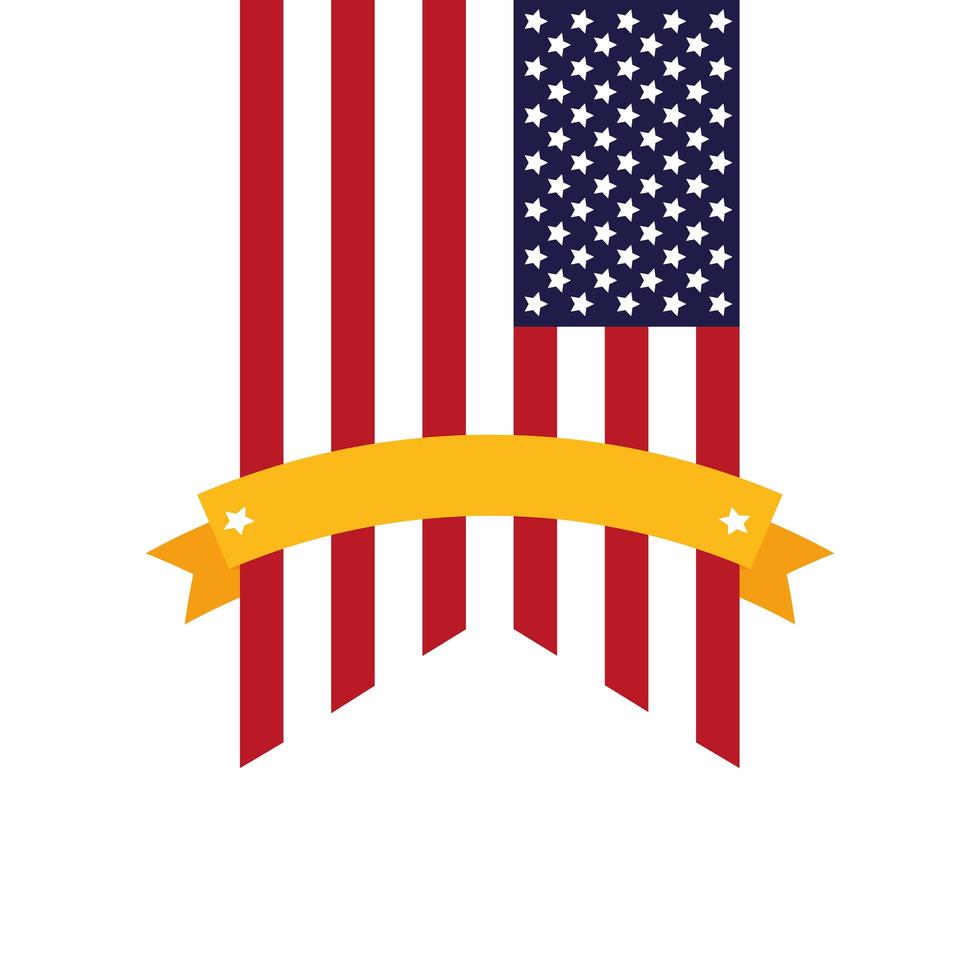 guirlande de drapeau des états-unis d'amérique vecteur