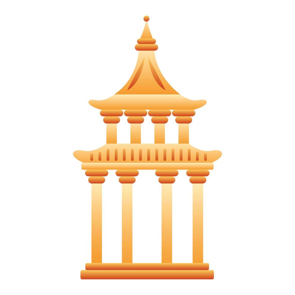 icône de la structure des colonnes de la tour chinoise vecteur