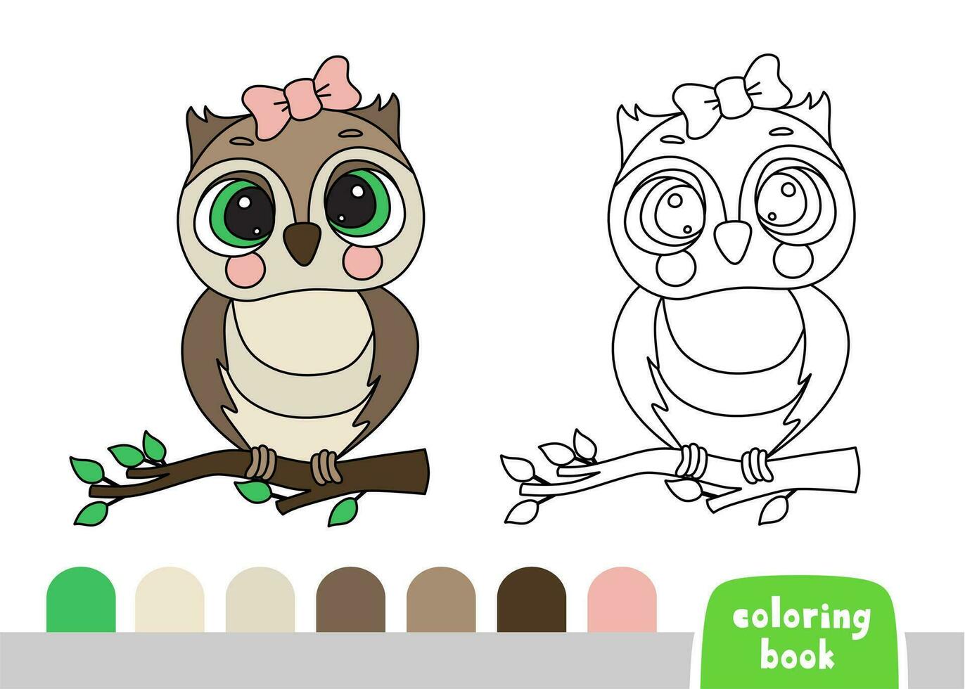 coloration livre pour des gamins hibou page pour livres les magazines vecteur illustration modèle