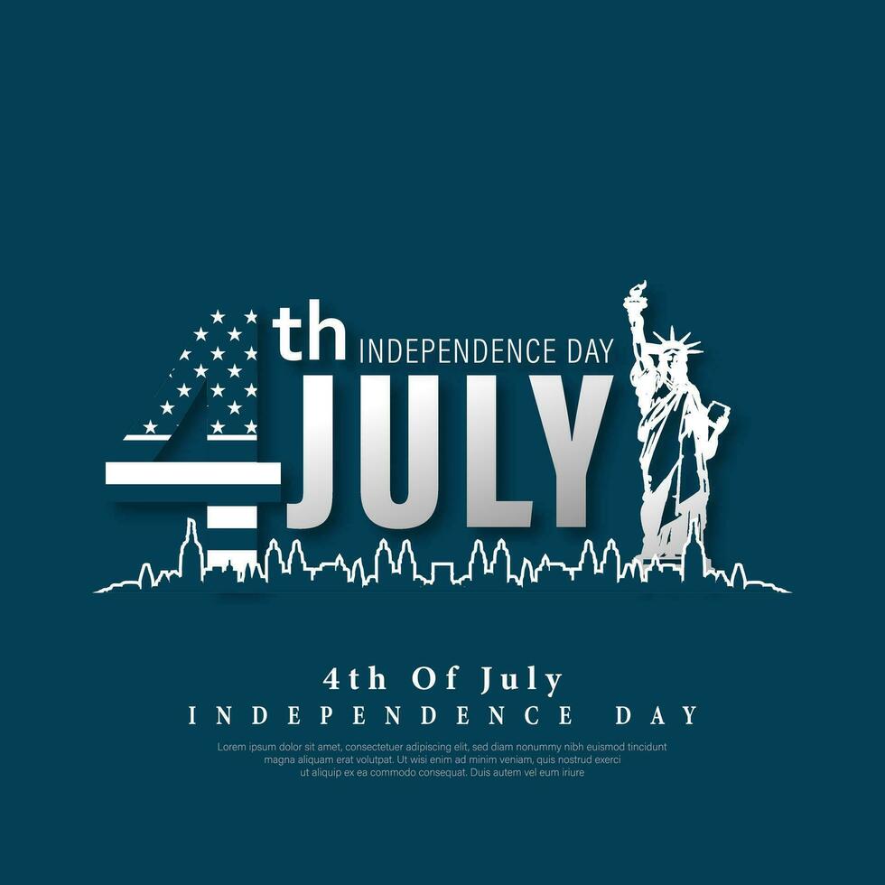 Etats-Unis 4e de juillet, indépendance journée Etats-Unis, vecteur illustration