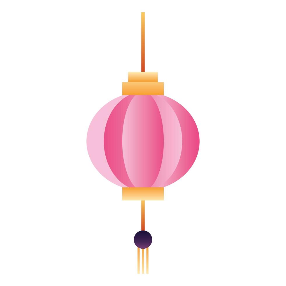 icône de suspension de lampe en papier chinois rose vecteur
