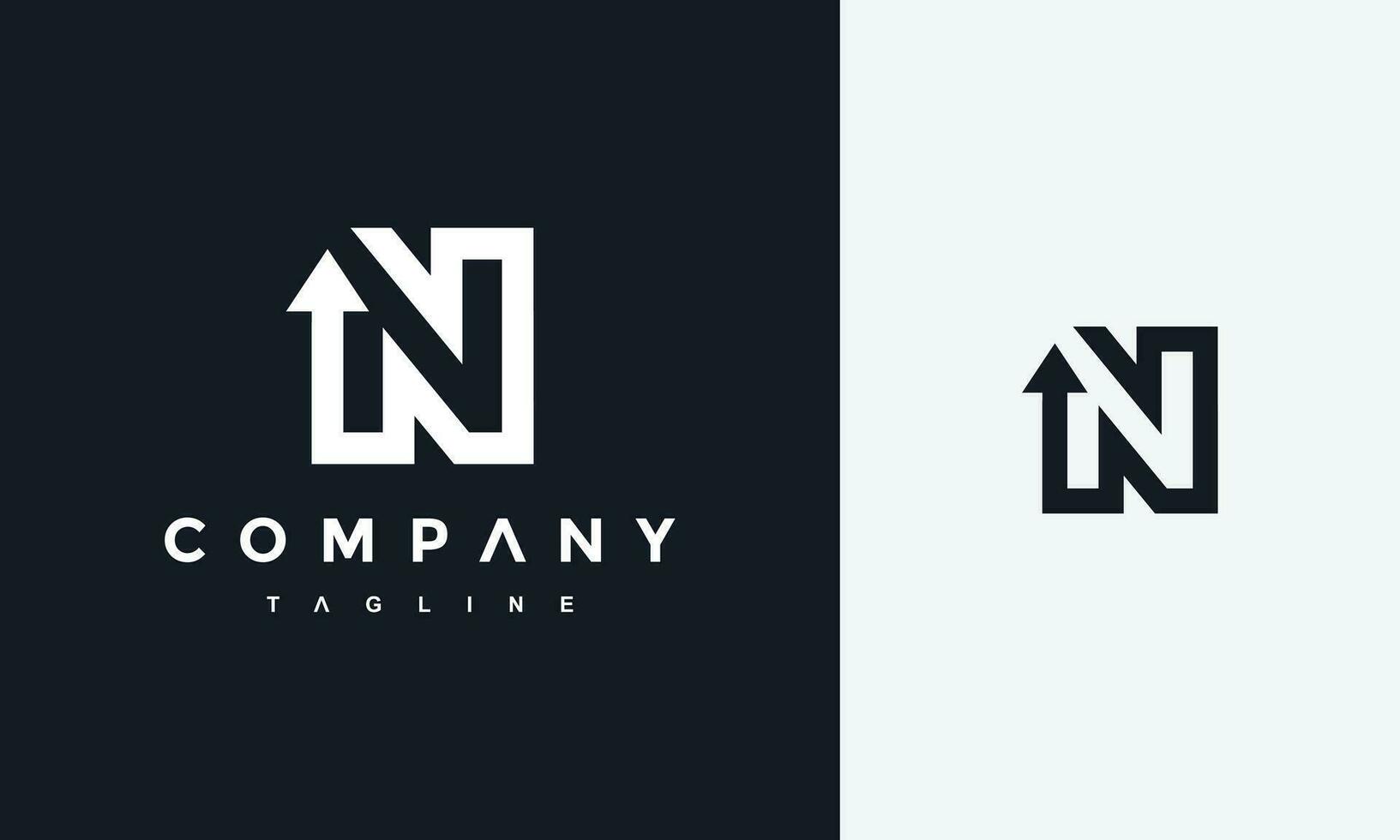 lettre n en haut Nord logo vecteur