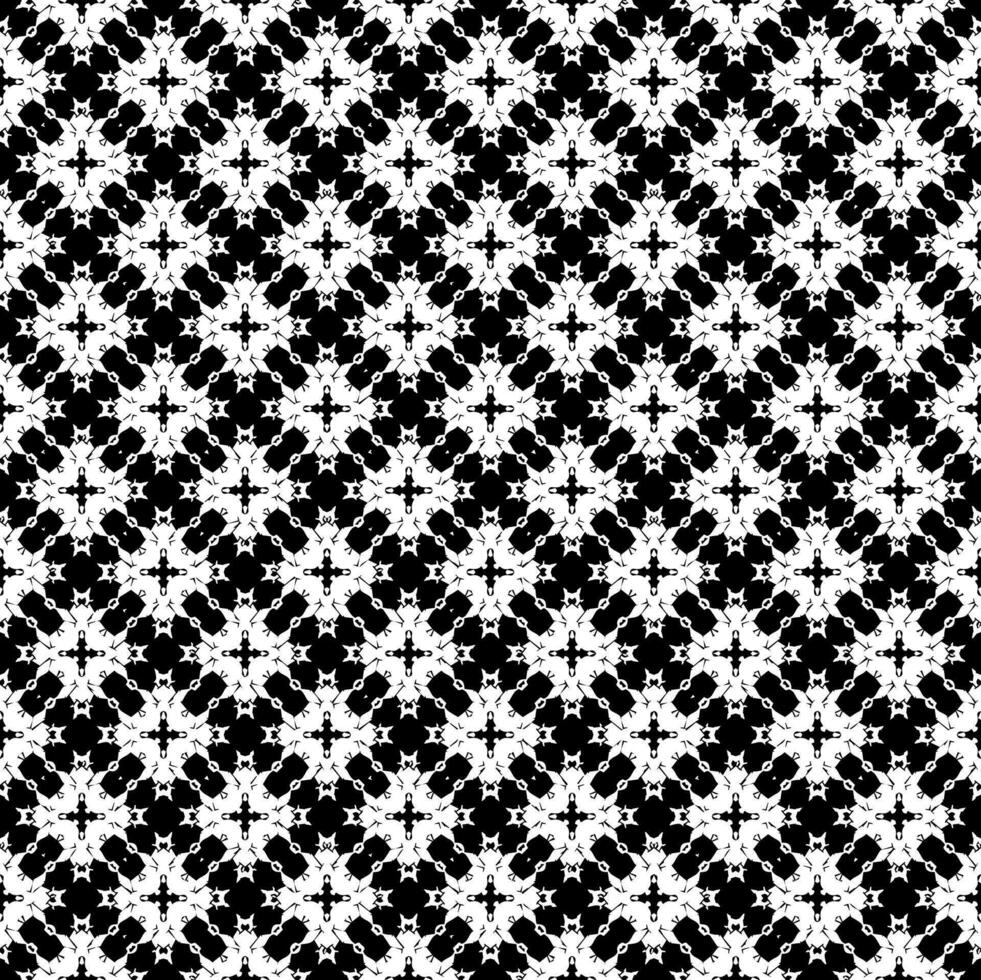 texture de modèle sans couture noir et blanc. conception graphique ornementale en niveaux de gris. ornements en mosaïque. modèle de modèle. vecteur