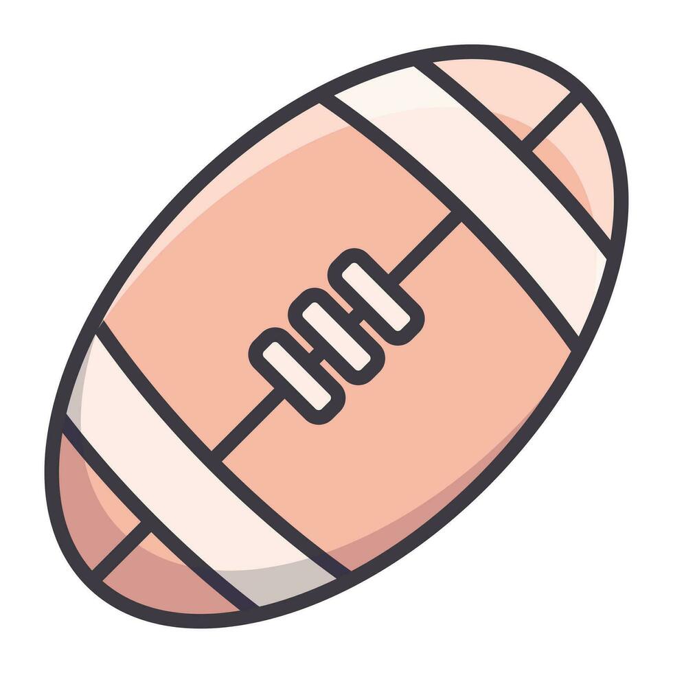 Facile isolé vecteur icône pour le rugby ou américain Football balle. actif des sports et Jeu inventaire autocollant.