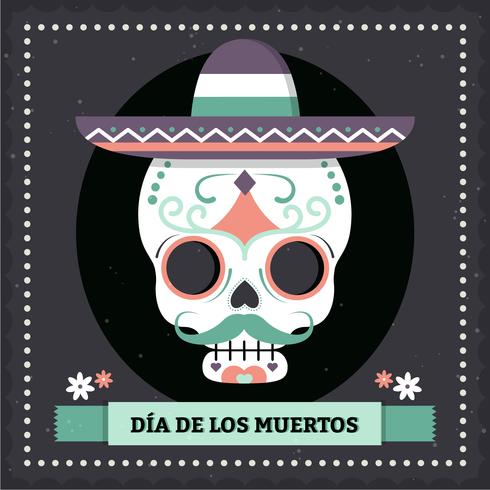 Illustration de masque de crâne mexicain de vecteur