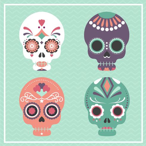 Illustration de masque de crâne mexicain de vecteur