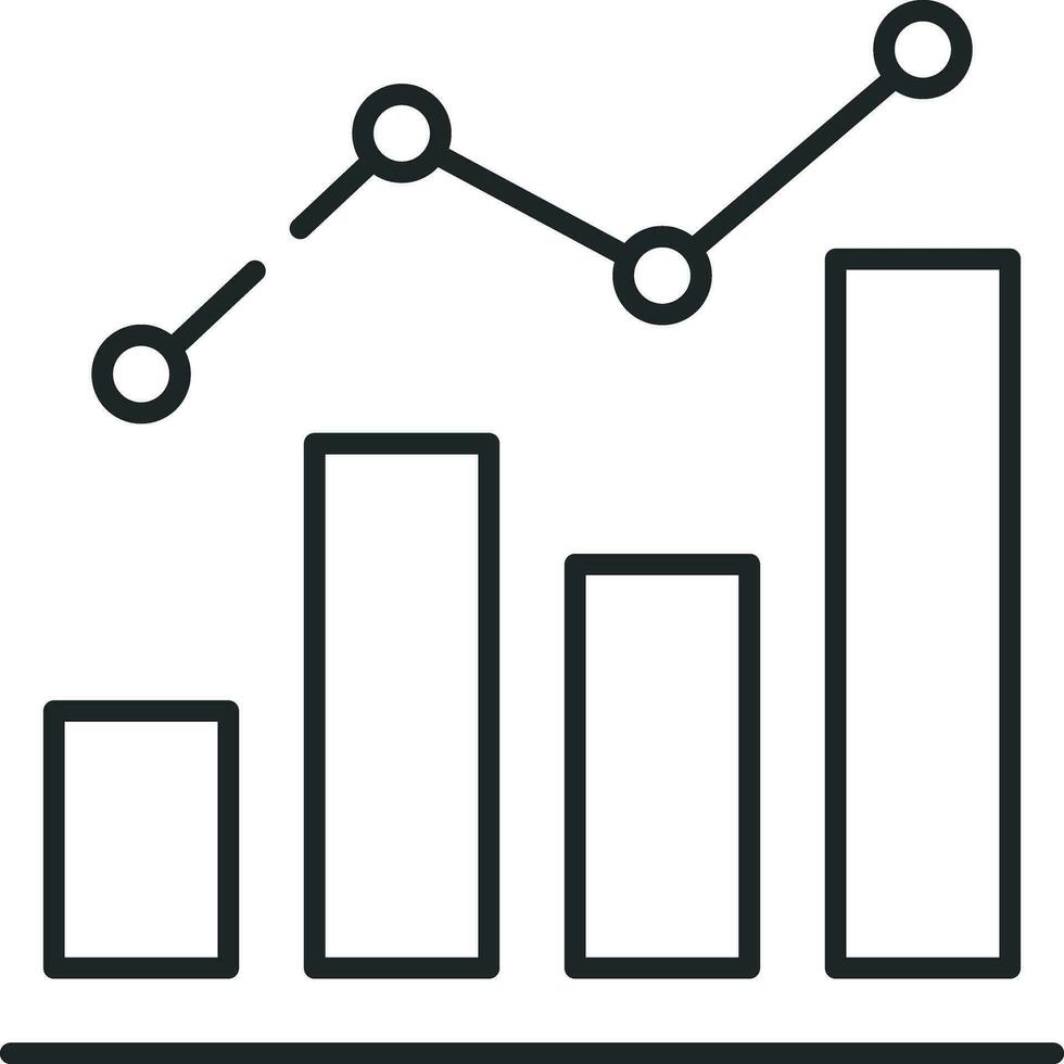 icône de ligne graphique de croissance vecteur