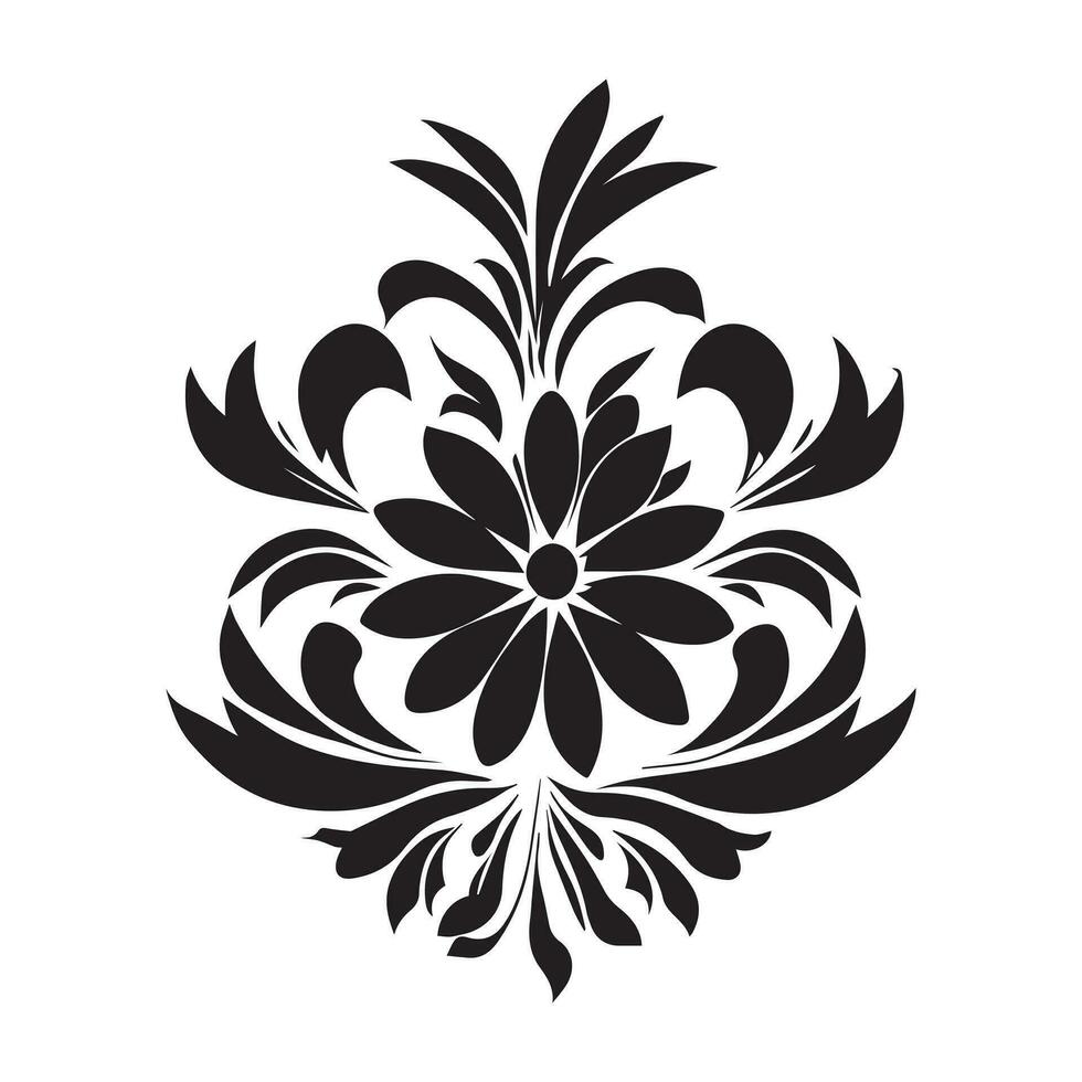 floral fleur vecteur conception noir Couleur illustration