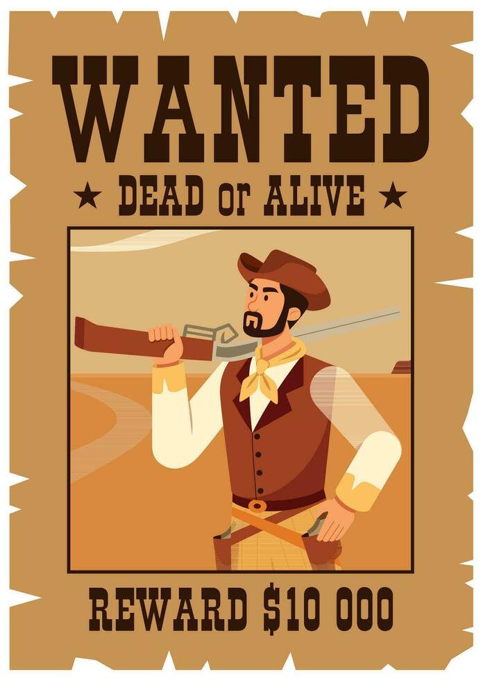 affiche de recherche de Far West vecteur