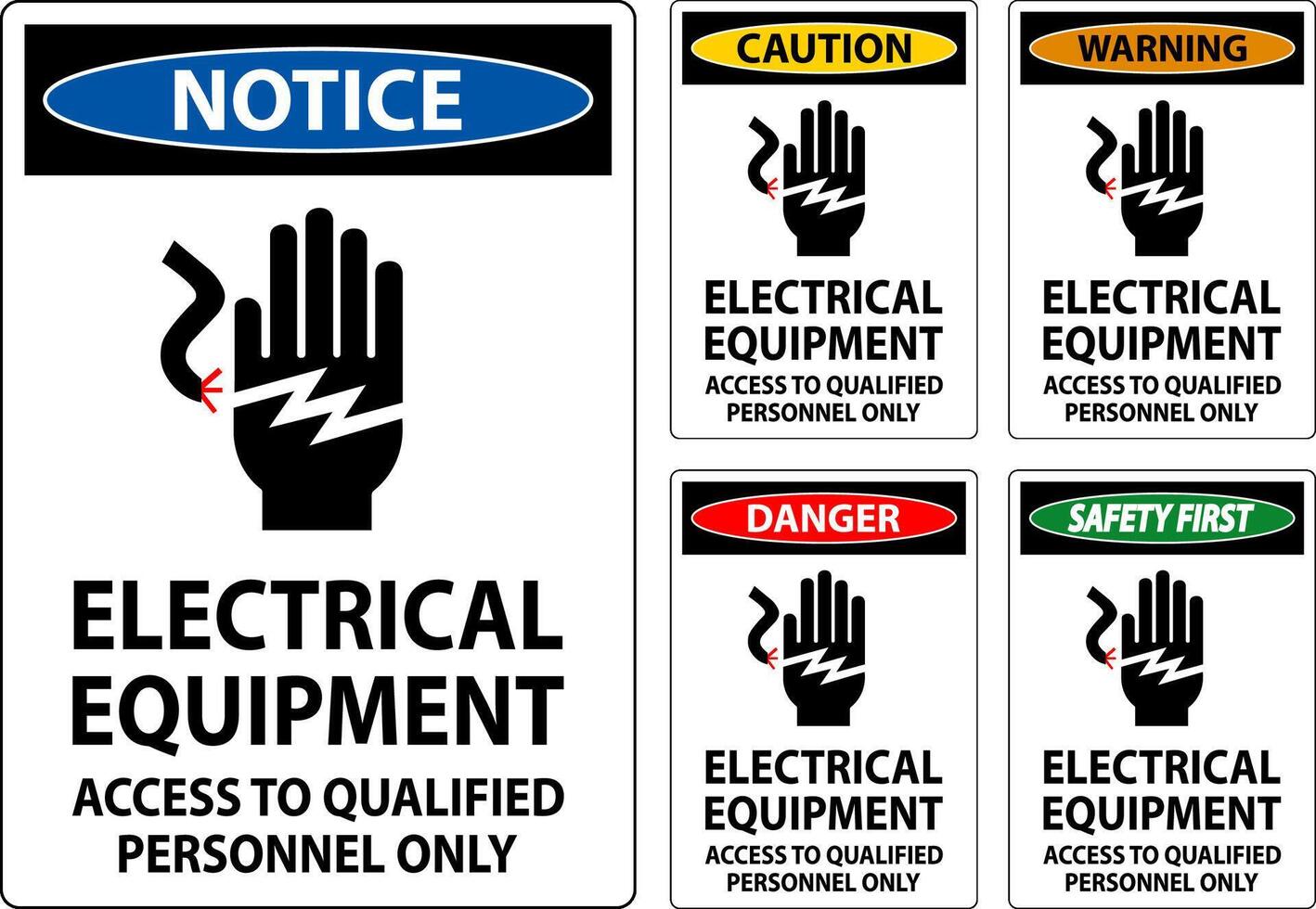 danger signe électrique équipement, accès à qualifié personnel seulement vecteur