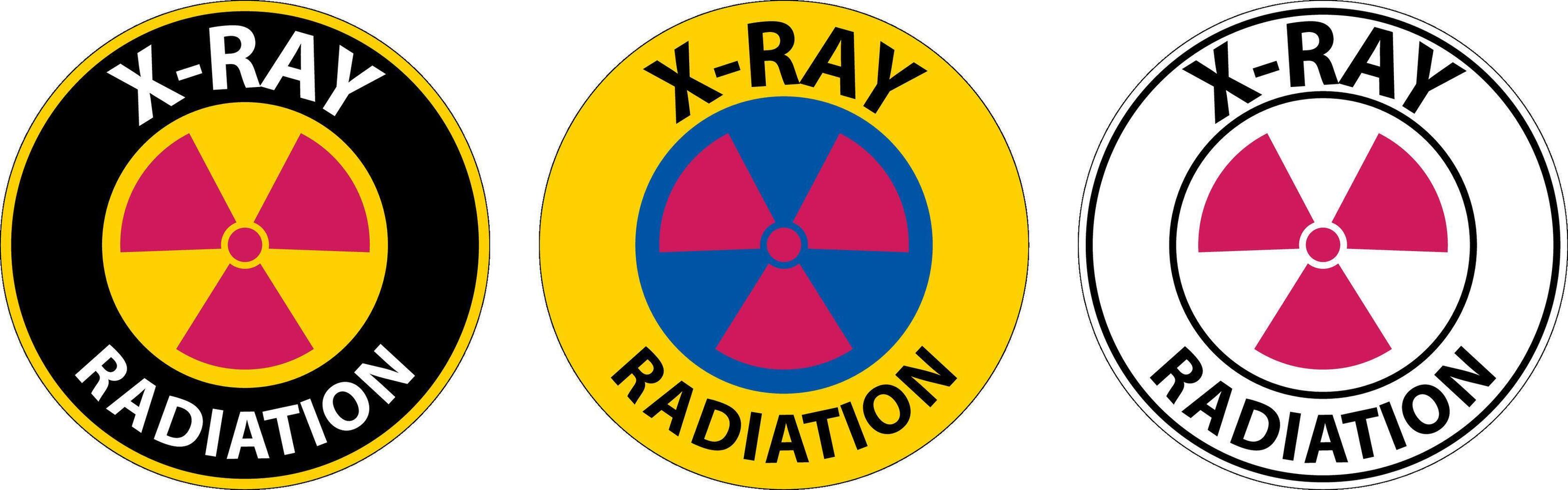 Avis signe de rayonnement x-ray sur fond blanc vecteur