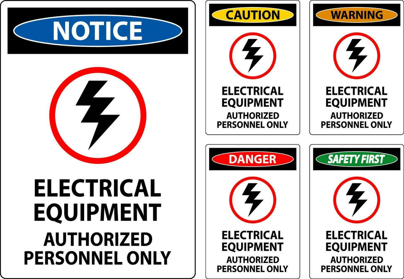 électrique sécurité signe danger, électrique équipement autorisé personnel seulement vecteur