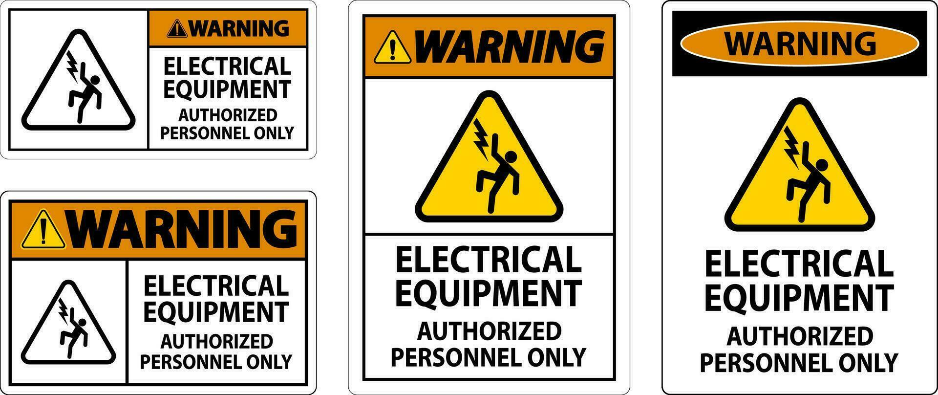 avertissement étiquette électrique équipement, autorisé personnel seulement vecteur
