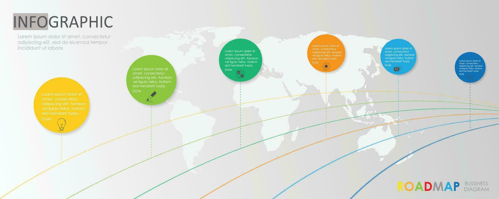 feuille de route affaires projet chronologie diagramme infographie feuille de route modèle pour entreprise. 6 la semaine 6 ligne moderne chronologie diagramme calendrier avec présentation vecteur infographies.