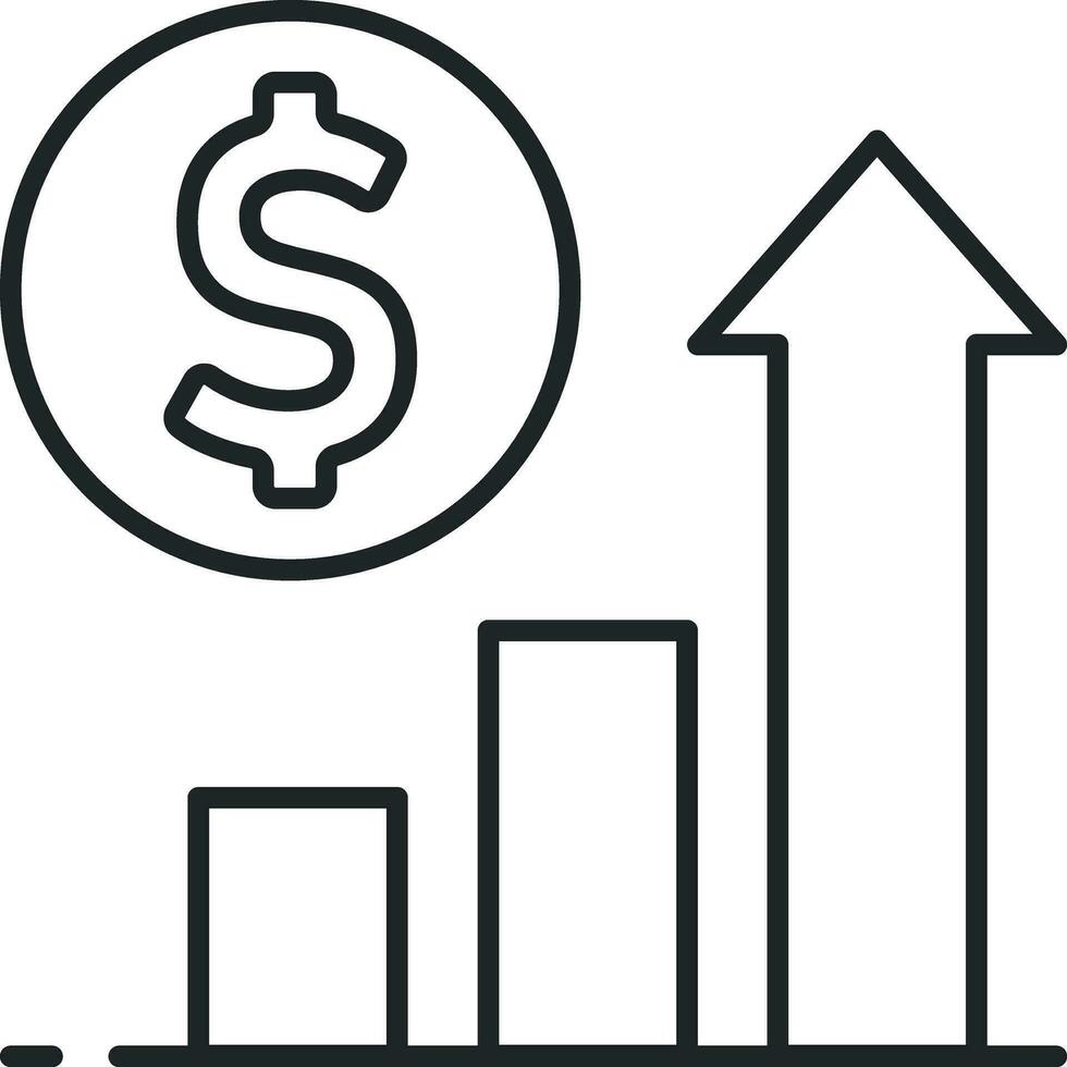 icône de ligne de profit financier vecteur