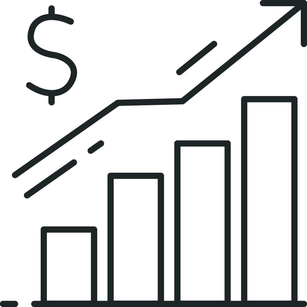 croissance graphique ligne icône vecteur