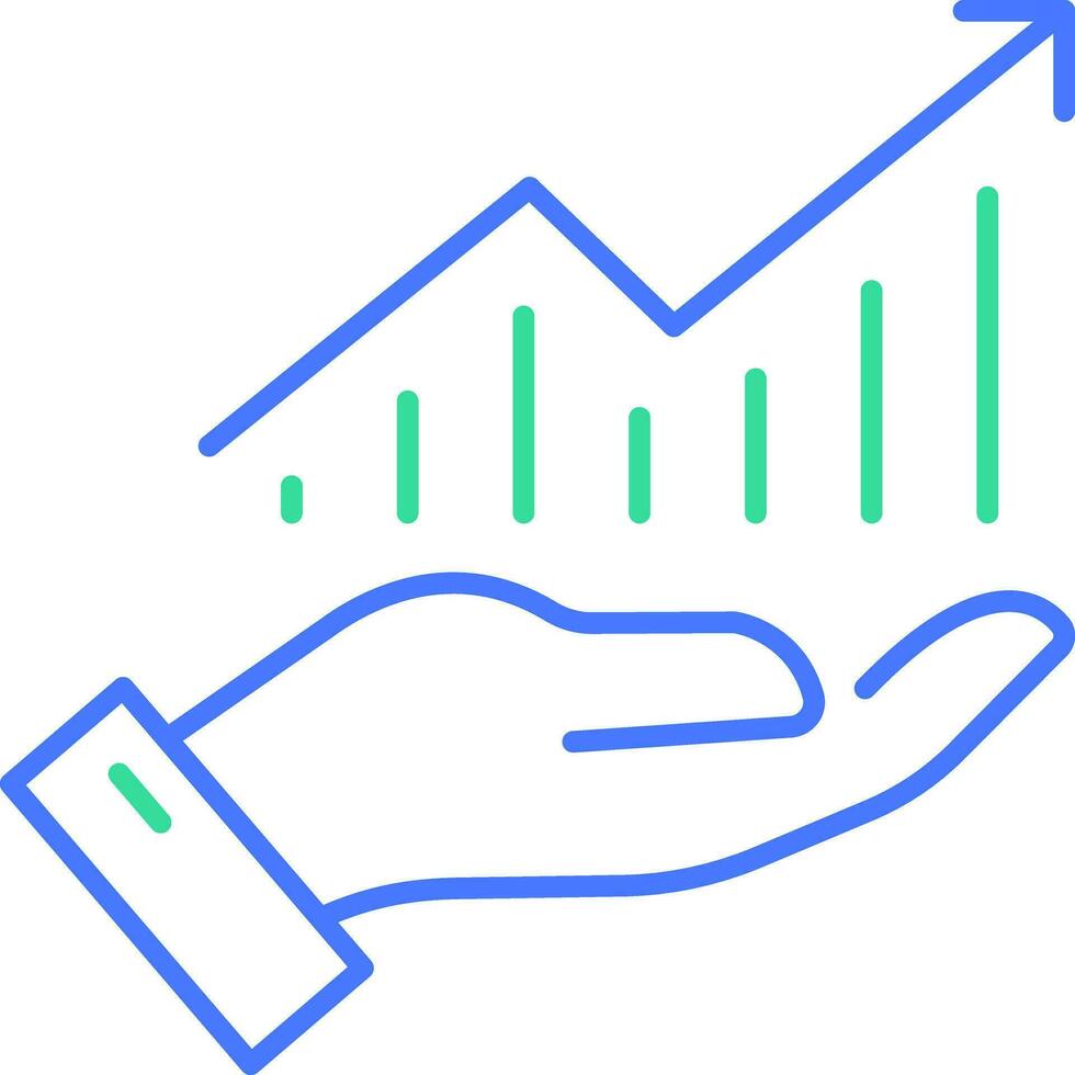 icône de ligne de croissance de l'argent vecteur