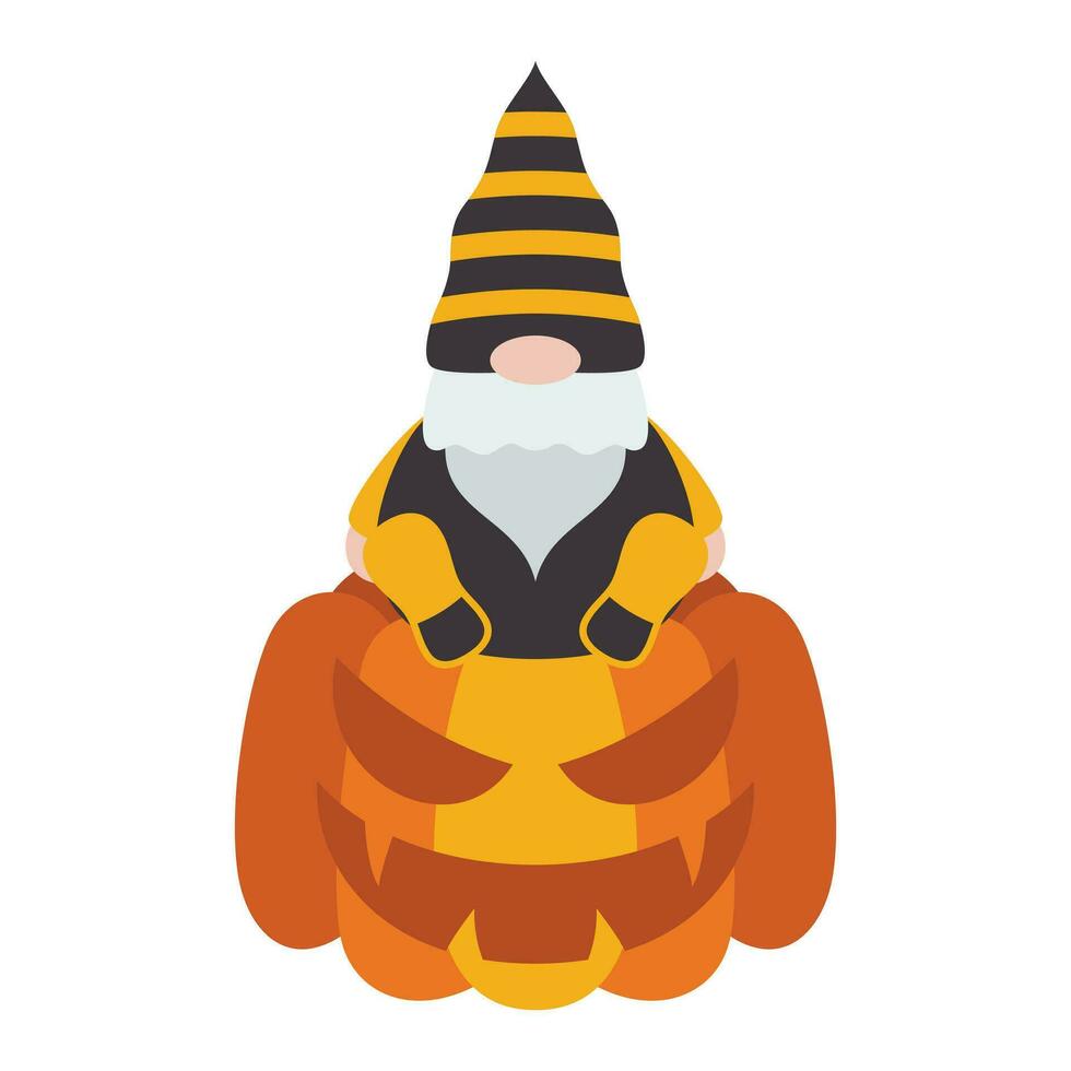 mignonne Halloween gnomes illustration isolé sur blanc Contexte. mignonne gnomes Halloween personnage illustration. mignonne gnomes agrafe art pour Halloween journée. vecteur