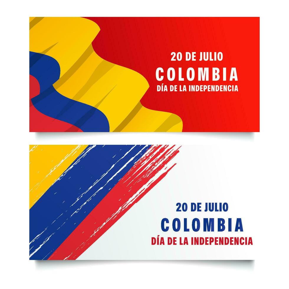 ensemble de 20 juillet Colombie indépendance journée bannière illustration vecteur