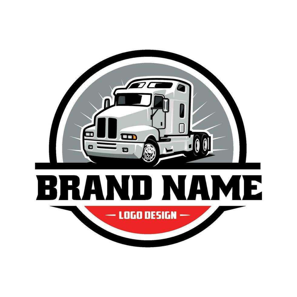 logo de camionnage. création de logo vectoriel premium isolée. concept de logo prêt à l'emploi