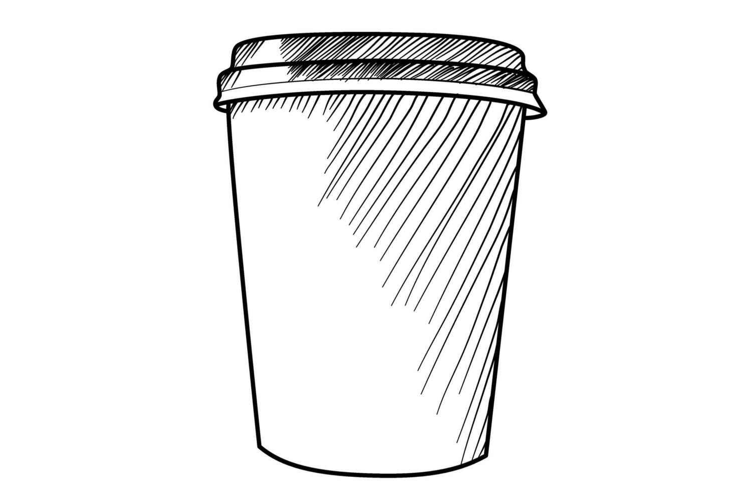 café tasse ligne art haricot boisson illustration vecteur