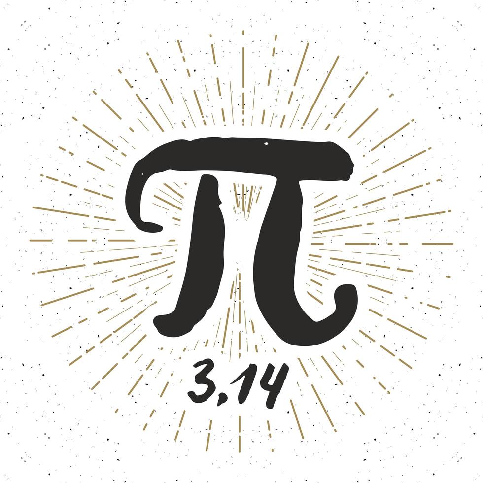 icône dessiné main symbole pi, signe mathématique calligraphique grunge, illustration vectorielle vecteur