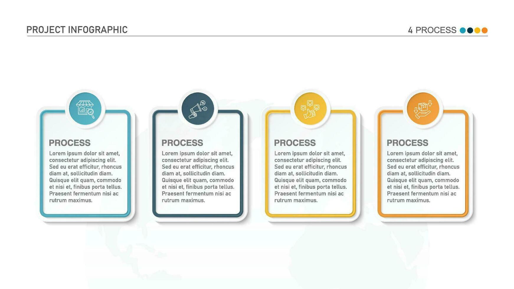 infographie processus conception avec Icônes et 4 les options ou pas. vecteur