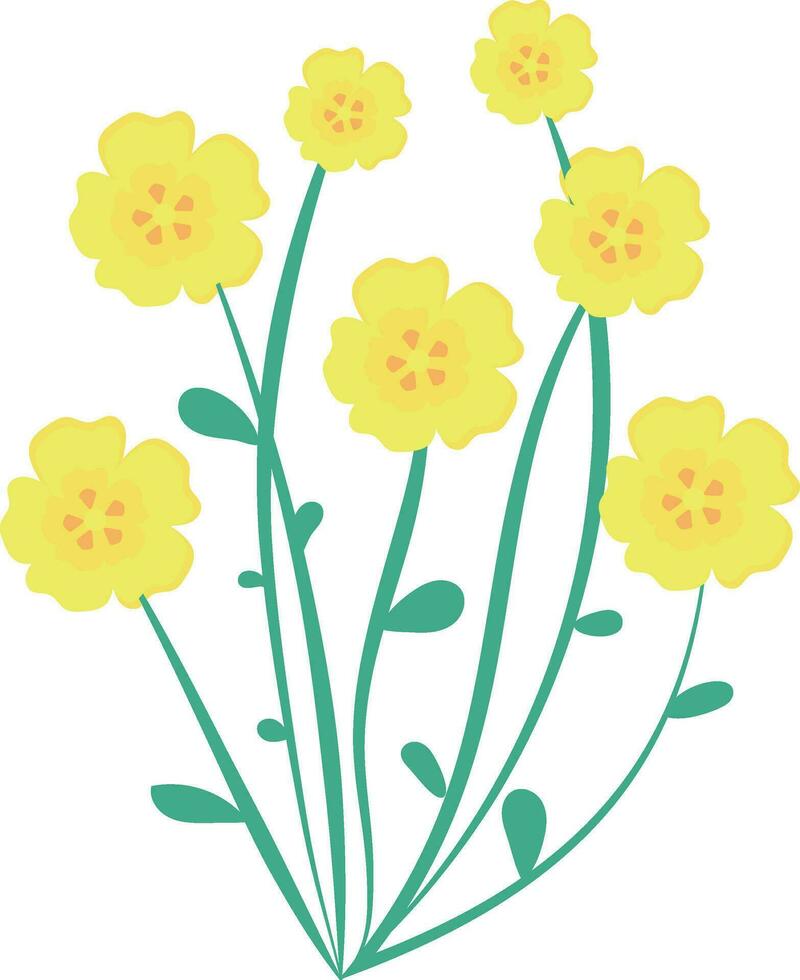 mignonne Jaune fleurs décoratif icône vecteur illustration symbole graphique conception