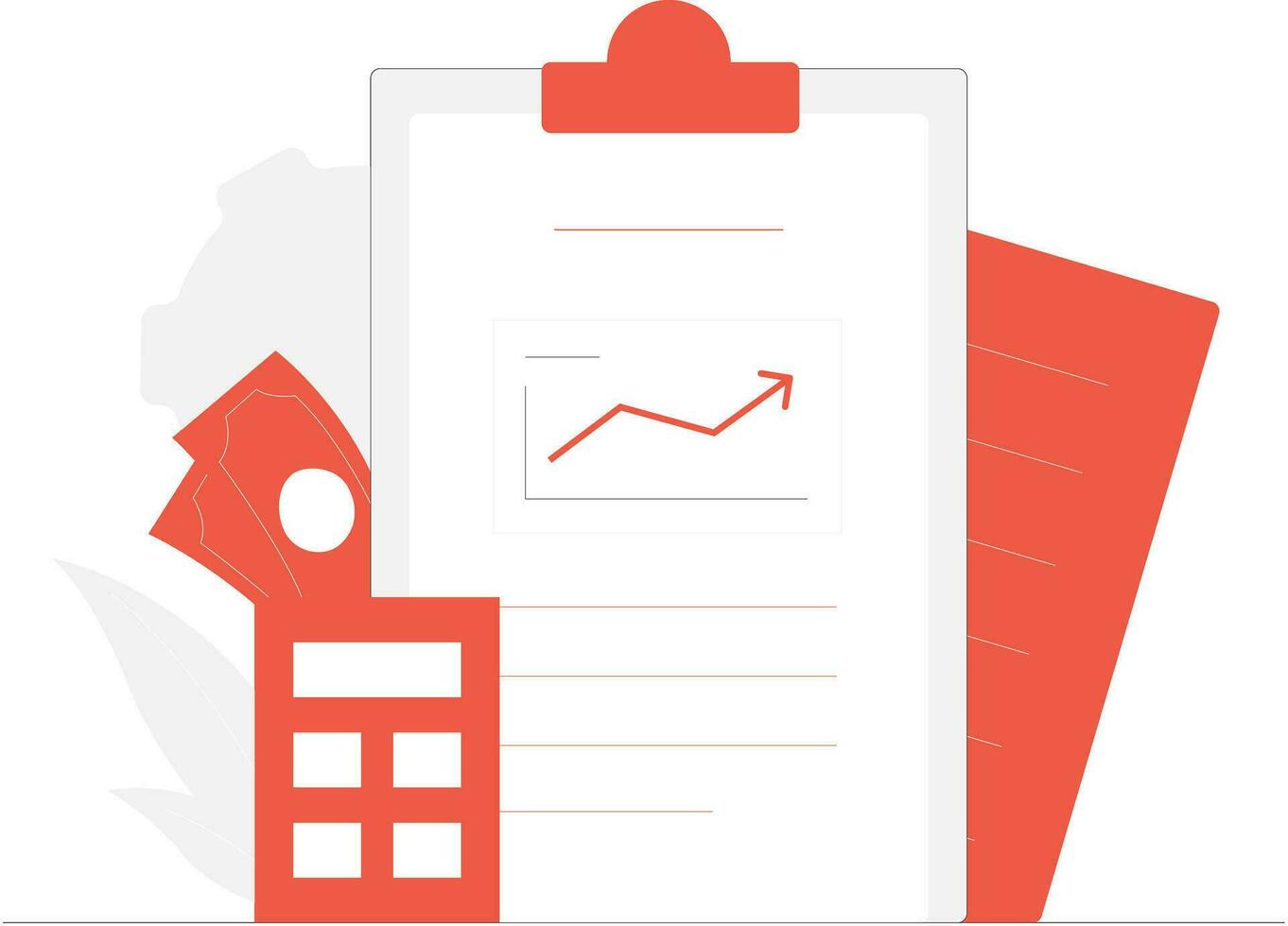 plat conception concept de affaires analyse, financier rapport. vecteur illustration