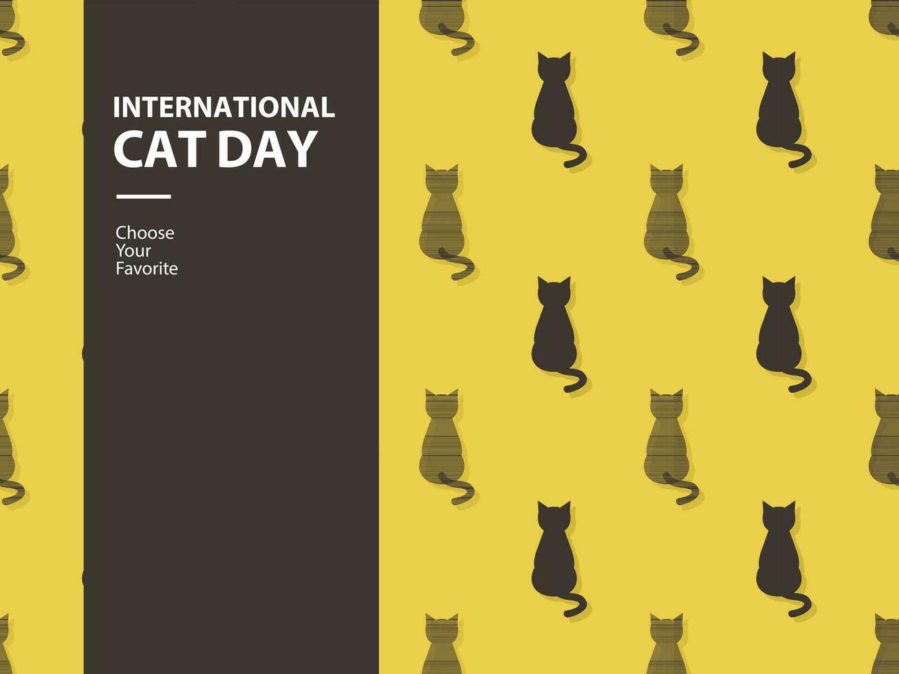 international chat journée chaton animal dessin animé Miaou animal de compagnie vecteur pattes l'amour Contexte modèle sans couture