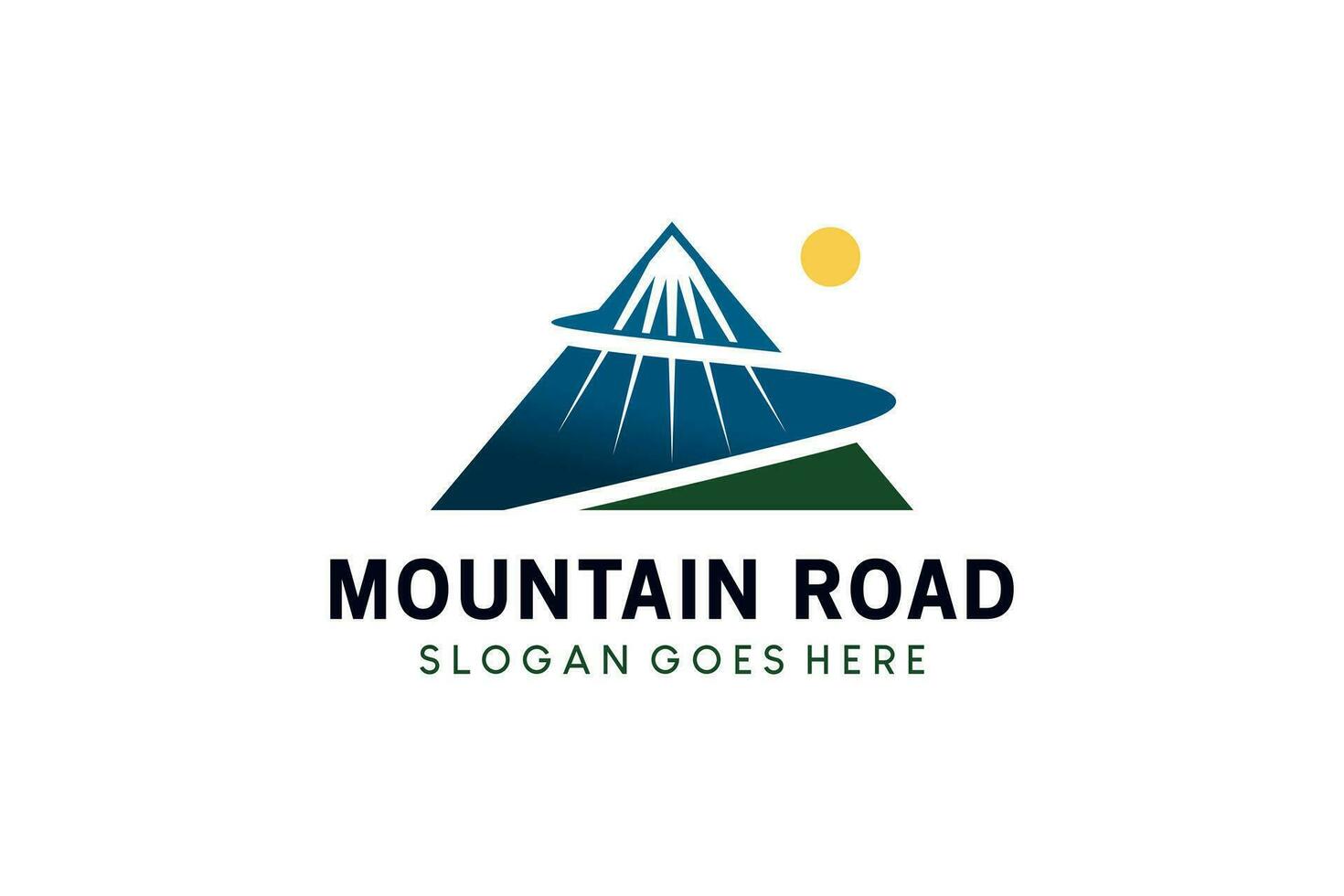 Montagne route logo conception, abstrait Montagne enroulement chemin vecteur illustration