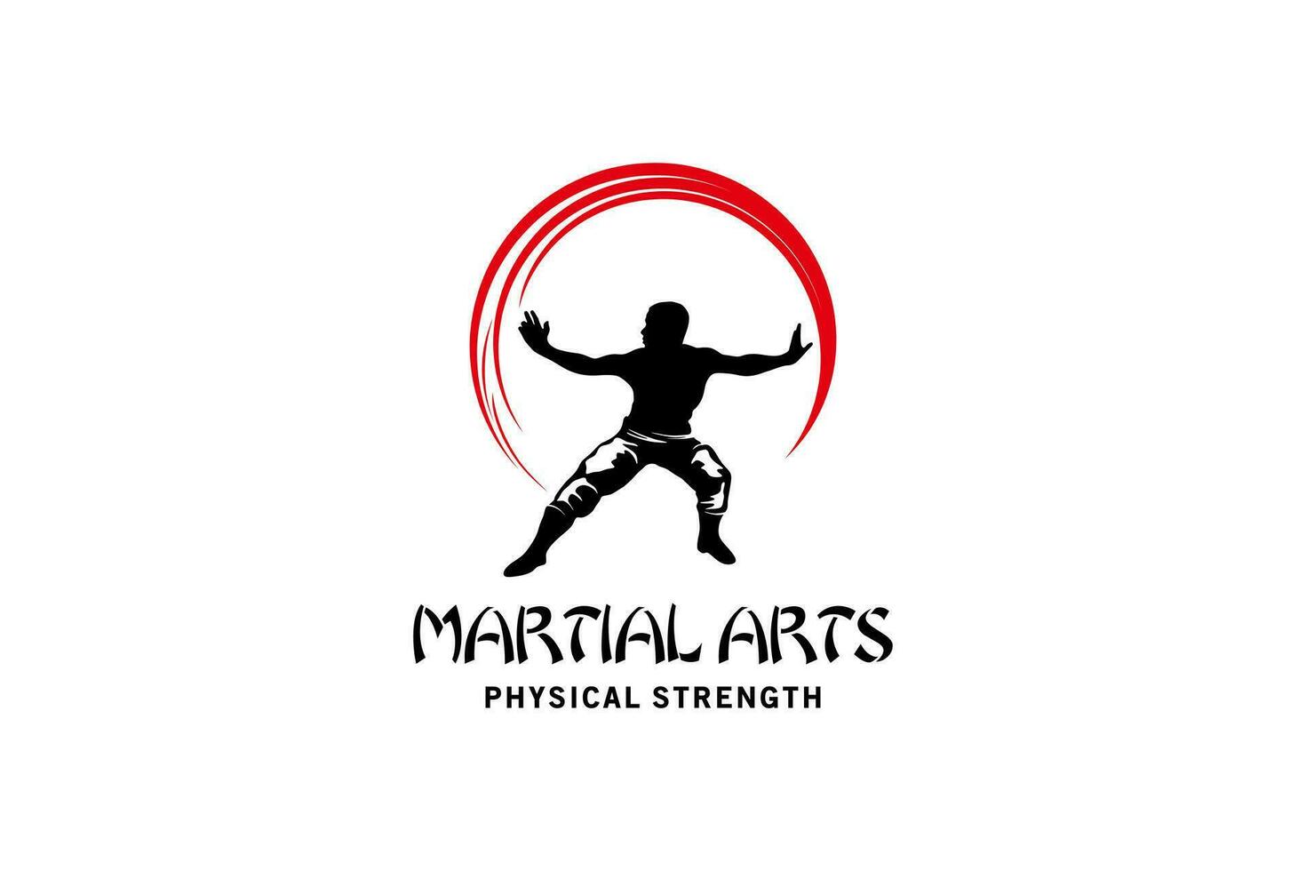 kungfu logo silhouette conception, mixte martial les arts symbole vecteur