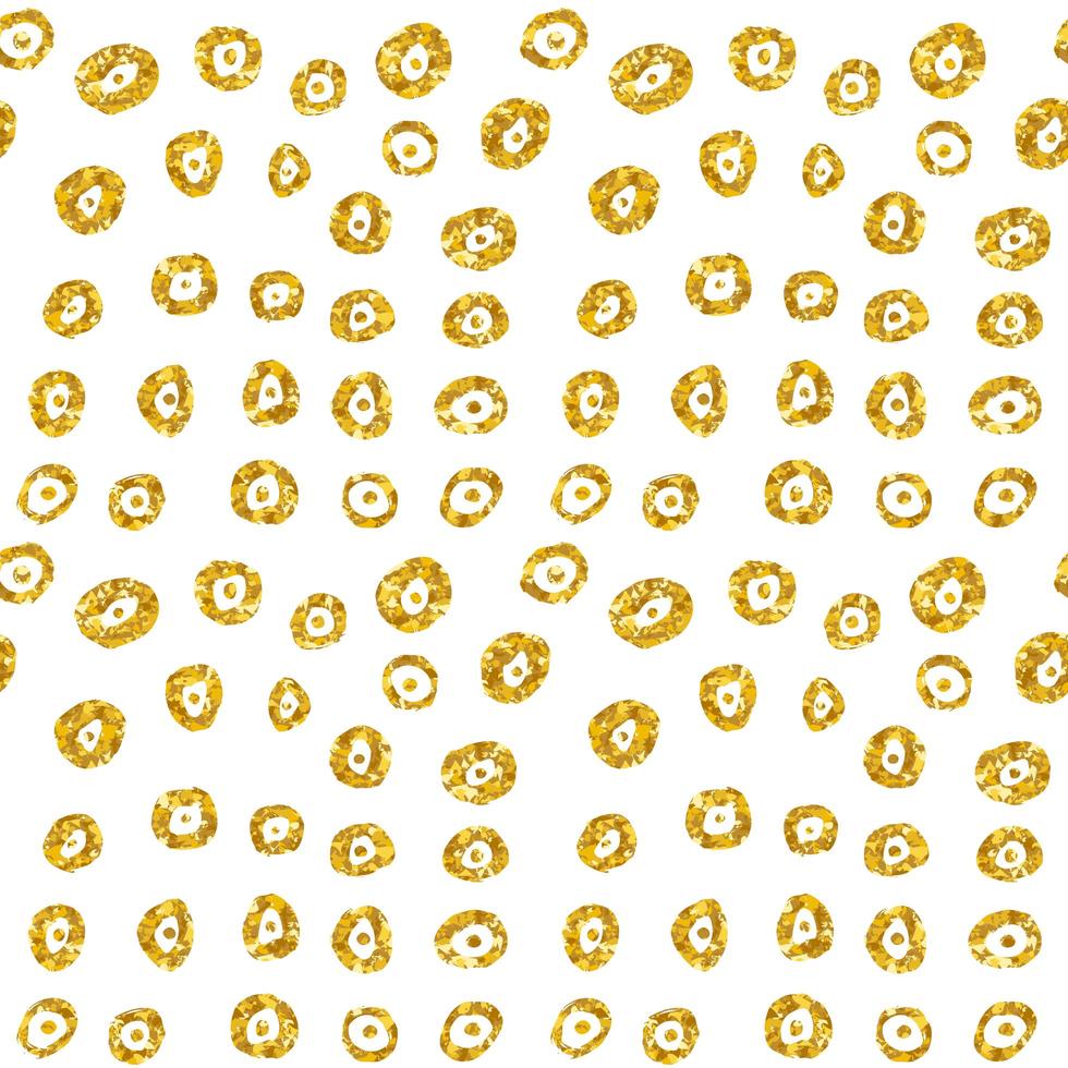 motif de paillettes d'or sans soudure en pointillé dessiné à la main. Modèle sans couture de cercles et de points de pinceau, illustration vectorielle vecteur