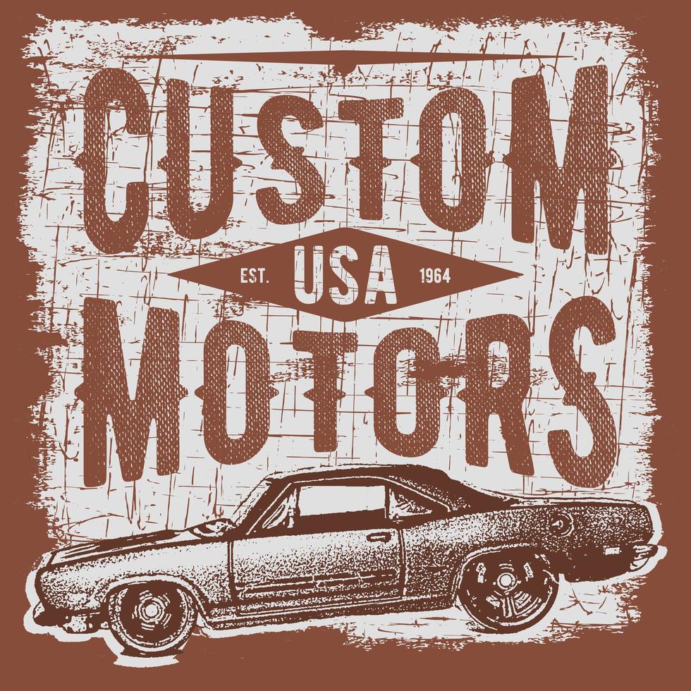 conception de typographie de t-shirt, vecteur de voiture rétro, graphiques d'impression, illustration vectorielle typographique, conception graphique de voiture vintage pour impression d'étiquette ou de t-shirt, insigne, applique