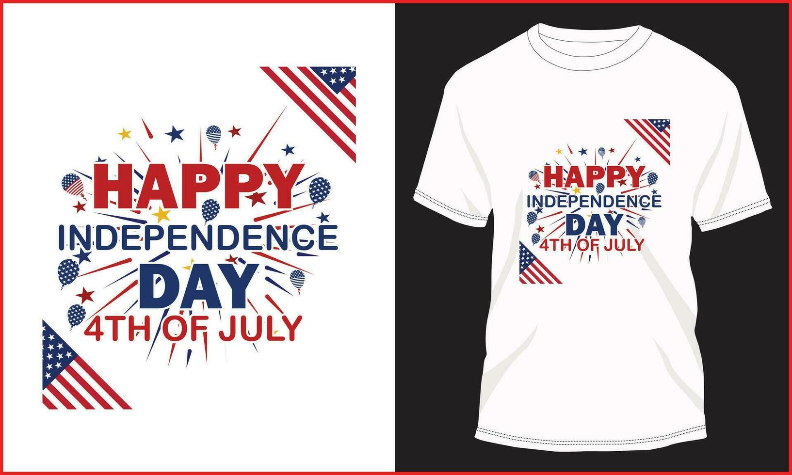 conception de t-shirt joyeux jour de l'indépendance 4 juillet vecteur