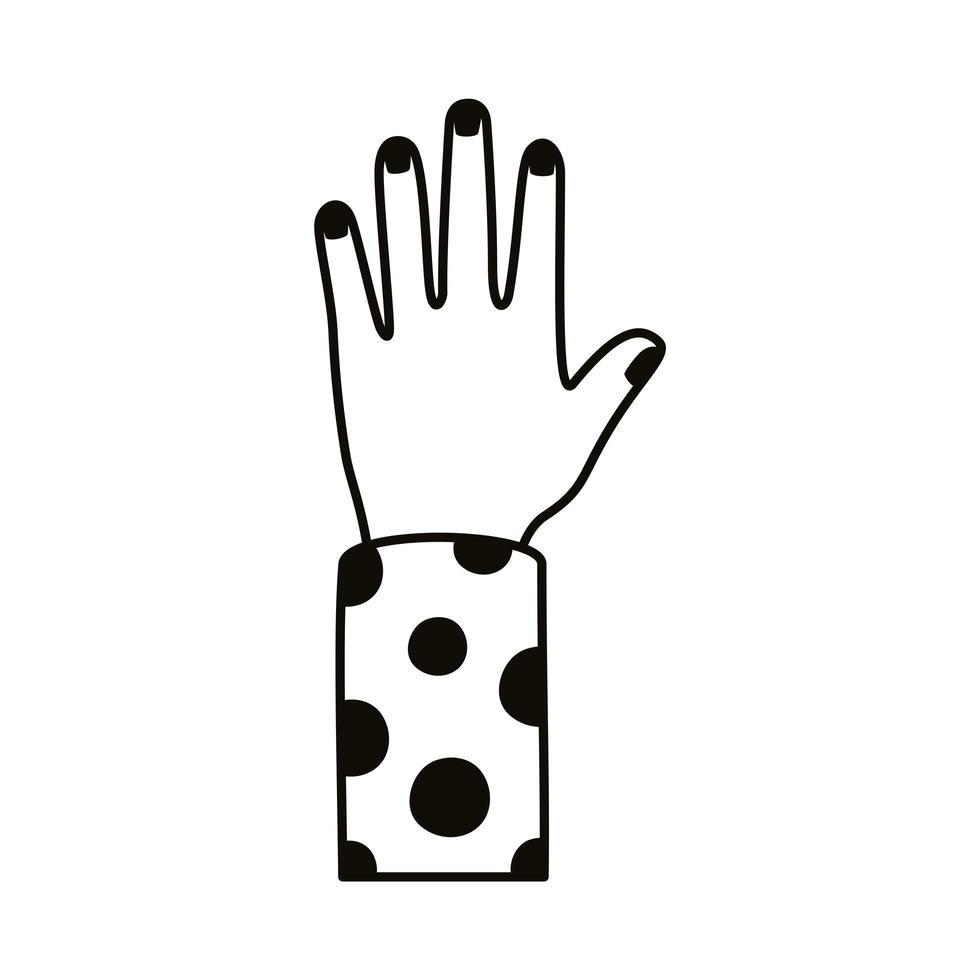 icône de style de ligne de main humaine vecteur