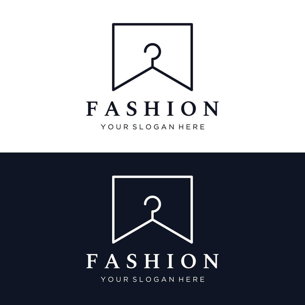 Facile manteau cintre logo modèle conception avec Créatif idée.logo pour entreprise, boutique, mode, beauté. vecteur