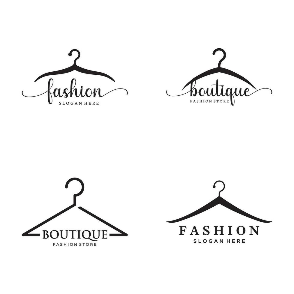 Facile manteau cintre logo modèle conception avec Créatif idée.logo pour entreprise, boutique, mode, beauté. vecteur